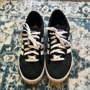 Adidas Canvas Neo Black and White Mens Sneakers Size 10